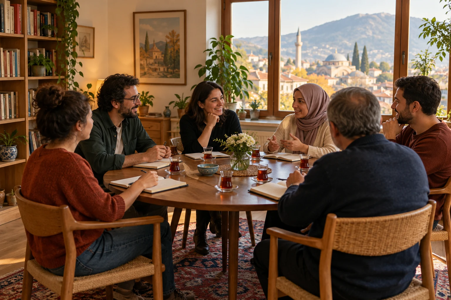 Küçük bir buluşma için yer sunabilirim · temsili sahne